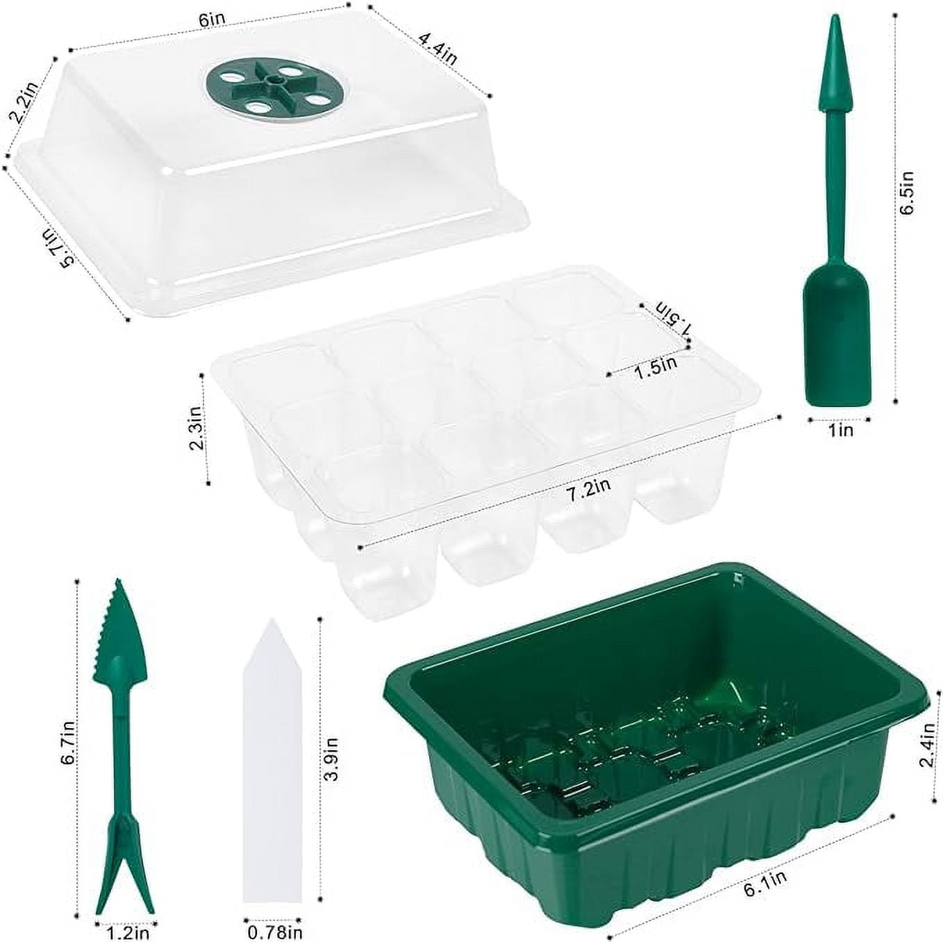 KORALAKIRI 12 Packs Seed Starter Trays (144 Cells), Seed Start Kit with Humidity Dome, Seed Starting Trays Plant Starter and Base Mini Greenhouse