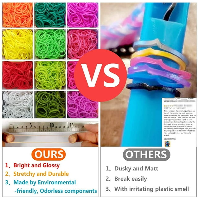 CandWuom Rubber Band Bracelet Kit, Loom Rubber Band for Bracelet Making Kit for Girls Gifts, Rubber Bands Refill Loom Set Friendship Bracelet Making Kit