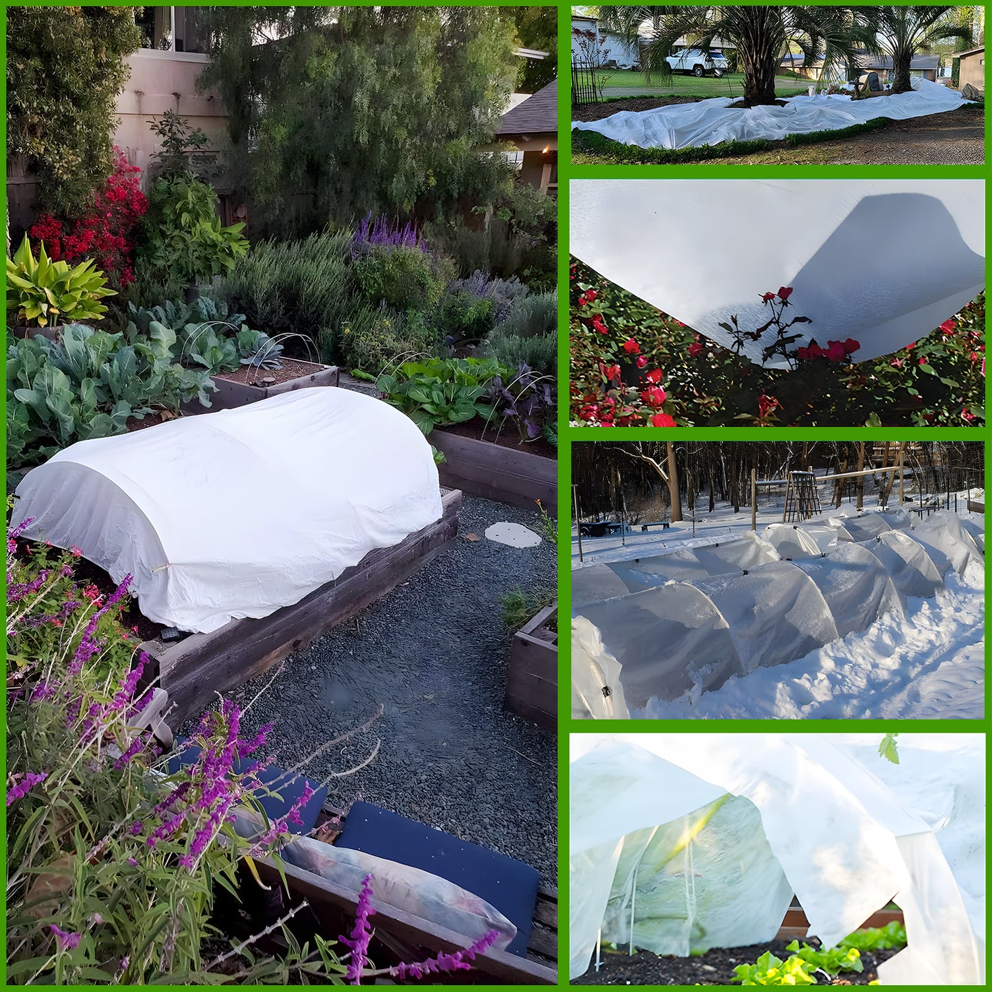 KORALAKIRI Plant Covers Freeze Protection, 10x33FT Reusable Thickened Winter Floating Row Covers, Frost Cloth Blanket Shade Cloth Garden Fabric for Raised Beds Vegetables Insect
