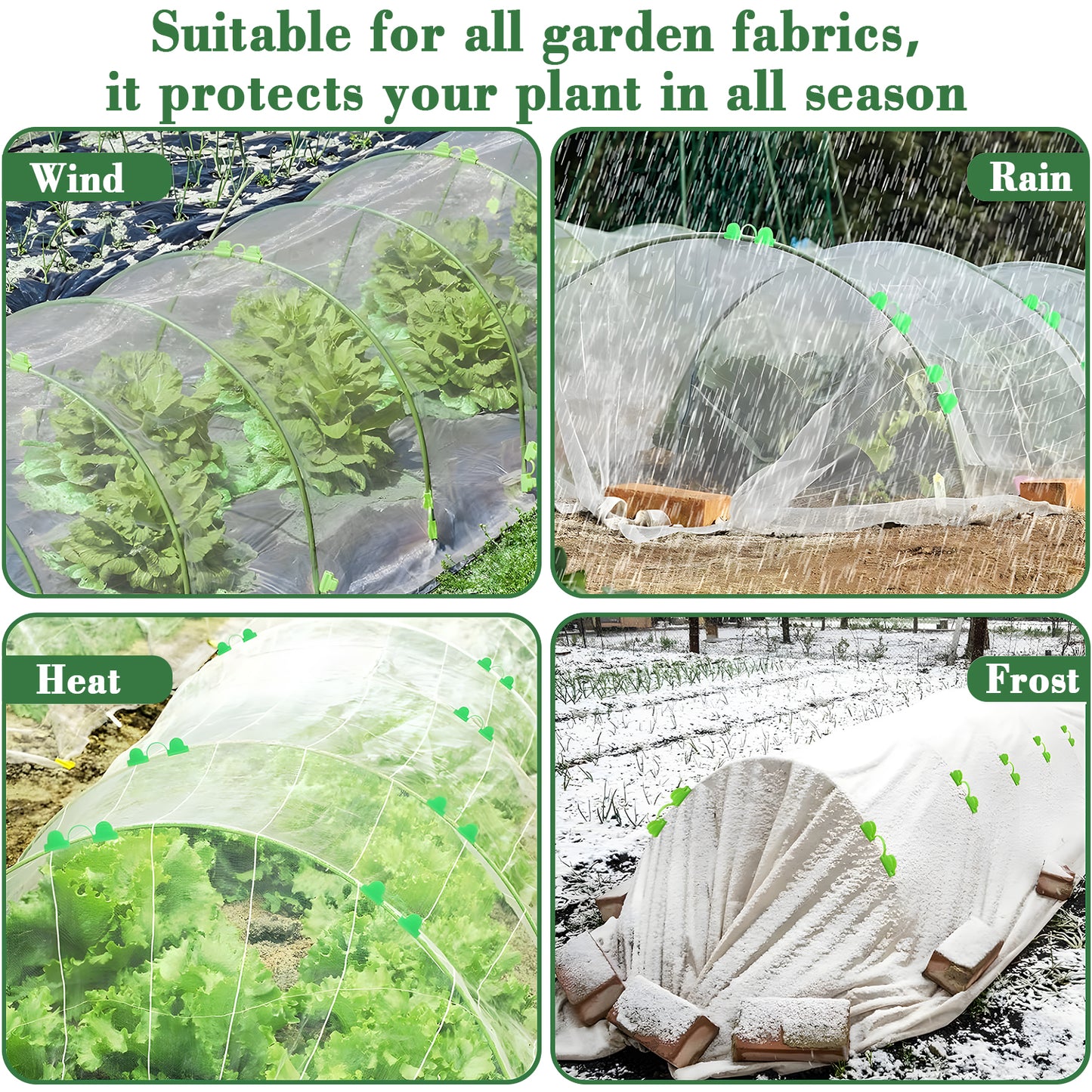 KORALAKIRI 36pcs Garden Greenhouse Hoops for Raised Beds, Grow Tunnel with Rust-Free Coated Fiberglass, Detachable DIY Plant Hoops Support Frame Stakes for Bird Netting, Row Covers