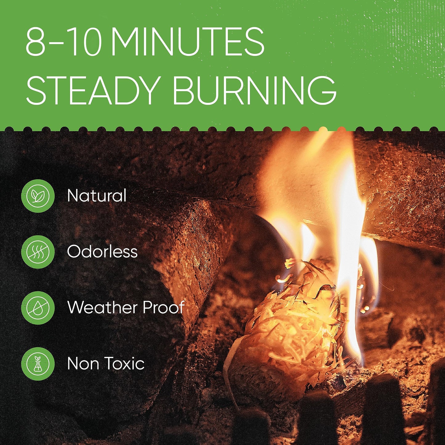 KORALAKIRI Fire Starter 100pcs Natural Charcoal Fire Starters for Outdoor Campfires,Fireplace,Grill, BBQ, Woodstove-Waterproof & Weather-Resistant Firestarter