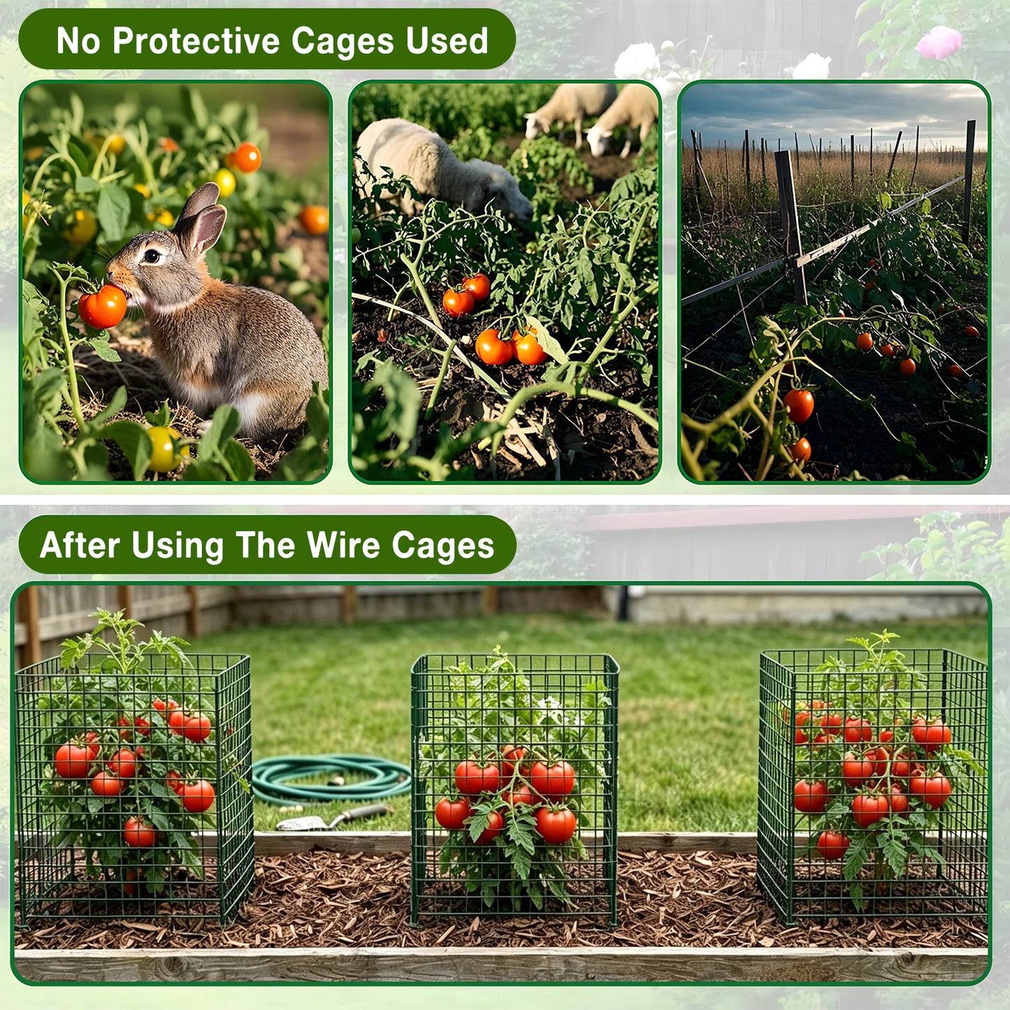KORALAKIRI Plant Protector from Animals, Plant Cages for Outdoor Plants, Metal Wire Mesh Garden Protection Animal Barrier to Keep Flower Vegetables from Rabbit Chicken