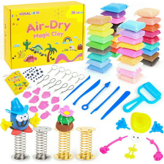CandWuom Modeling Magic Clay Kit - 36 Colors Air Dry Clay for Kids, Soft & Ultra Light Molding Clay, Art Crafts Best Gift for Boys & Girls Age 3-12