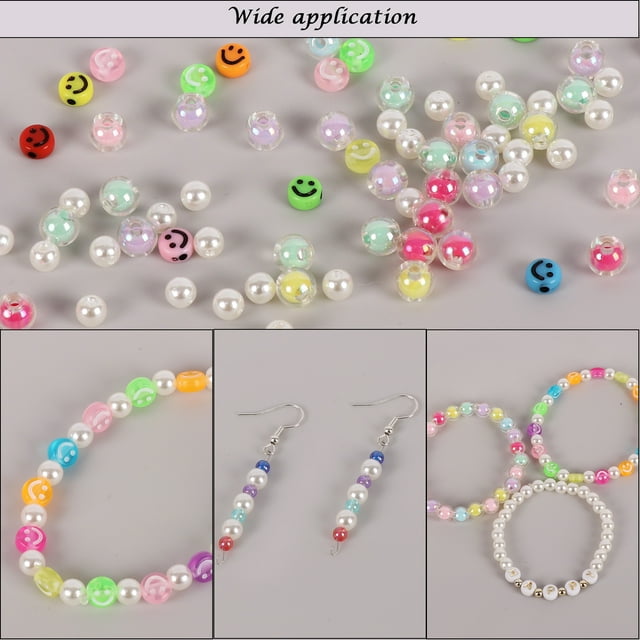 Koralakiri Arts and Crafts Beads for Girls Bracelet Making Kit, Pearl Beads & Letter Beads & Smiley Face Beads for Kids Ages 8-12 Jewelry Making Kit
