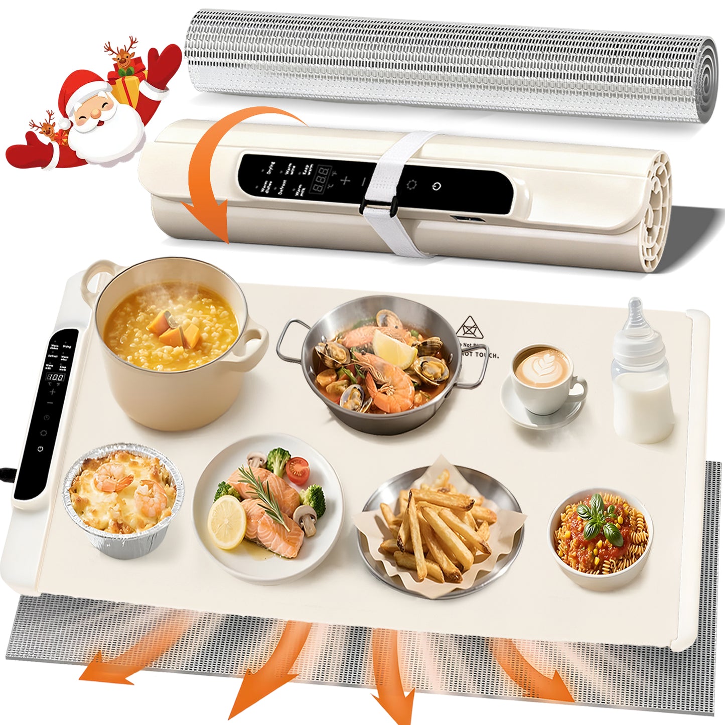 KORALAKIRI Food Heating Pad, Warming Mat for Food with Heat-Resistant Pad, 26×15 In Food Warmer Mat, One-touch heating Foldable Electric Warming Tray for Buffets, Party, Gatherings and Home
