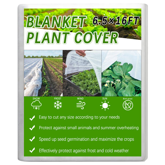 KORALAKIRI Plant Covers Freeze Protection, 6.5x16FT Frost Cloth Plant Freeze Protection, Reusable Winter Floating Row Covers for Raised Beds Vegetables Insect