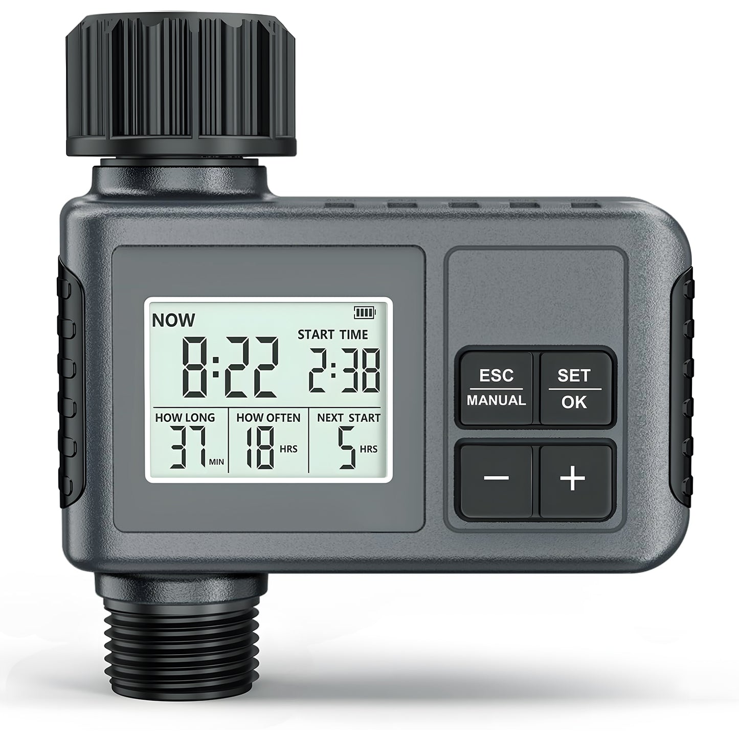 KORALAKIRI Sprinkler Timer, Programmable Water Timer for Garden Hose, Outdoor Soaker Hose Timed with Rain Delay Manual Automatic Watering System, Digital Irrigation for Yard, Lawn, 1 Outlet
