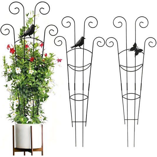 KORALAKIRI 2 Pack Plant Trellis Indoor, 31" Tall Metal Garden Trellis for Climbing Plants, Expandable Trellis for Potted Plants for Ivy Pothos Hoya Monstera