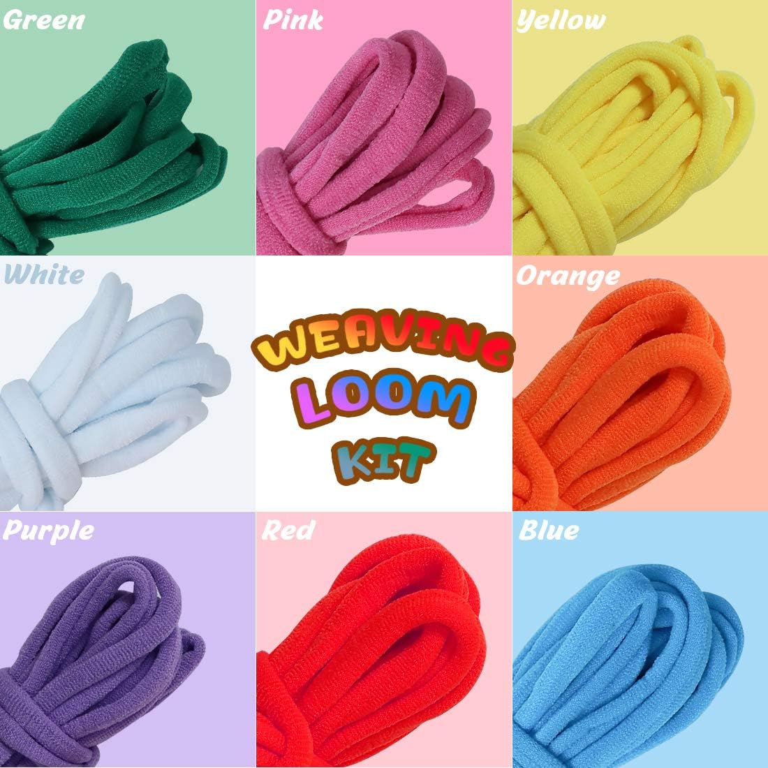 CandWuom Weaving Loom Kit Toys for Kids, Potholder Loops Crafts for Girls Ages 6 7 8 9 10 11 12, 7" Pot Holder Loom Knitting Kits and Gifts for Kids and Beginners