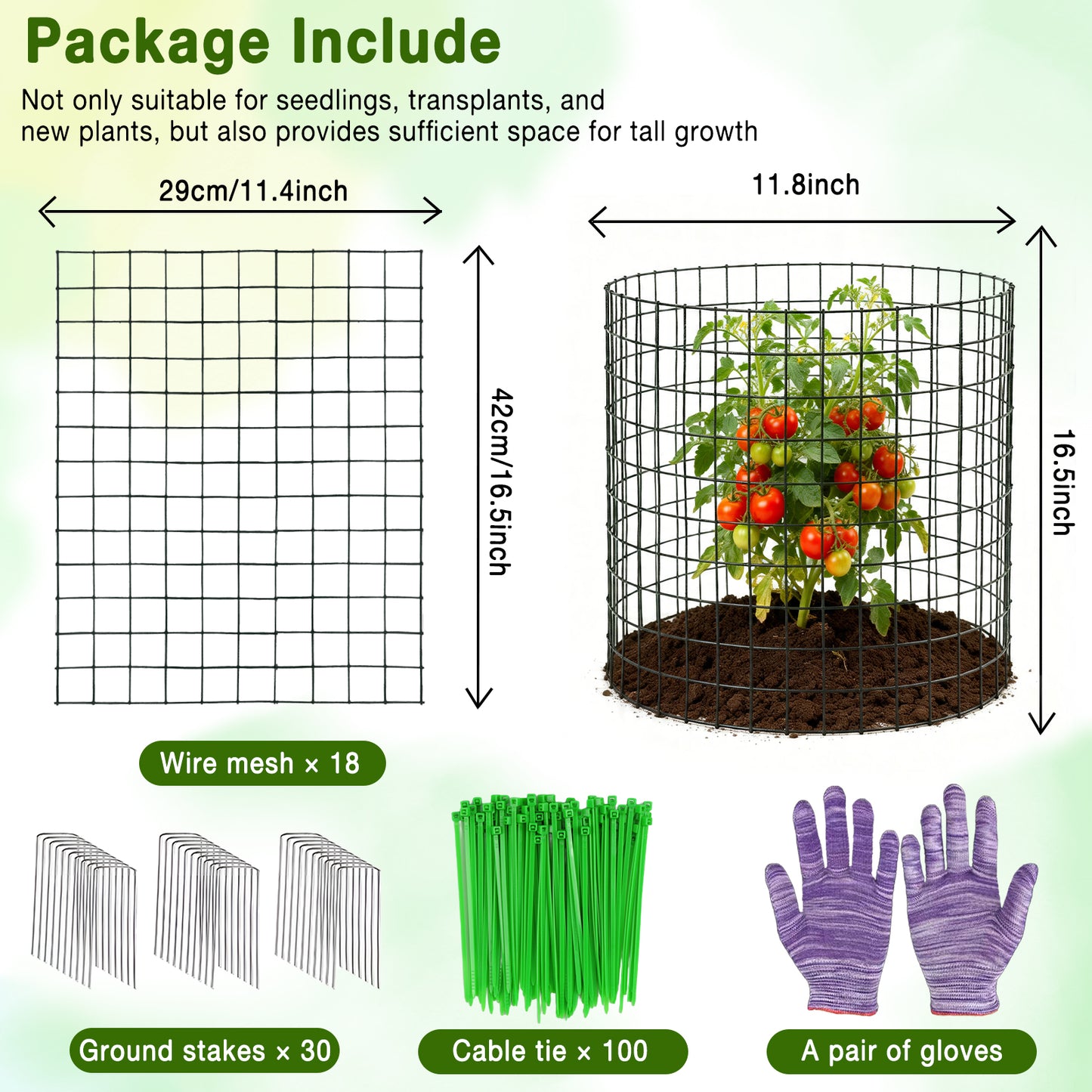 KORALAKIRI Plant Protector from Animals, Plant Cages for Outdoor Plants, Metal Wire Mesh Garden Protection Animal Barrier to Keep Flower Vegetables from Rabbit Chicken