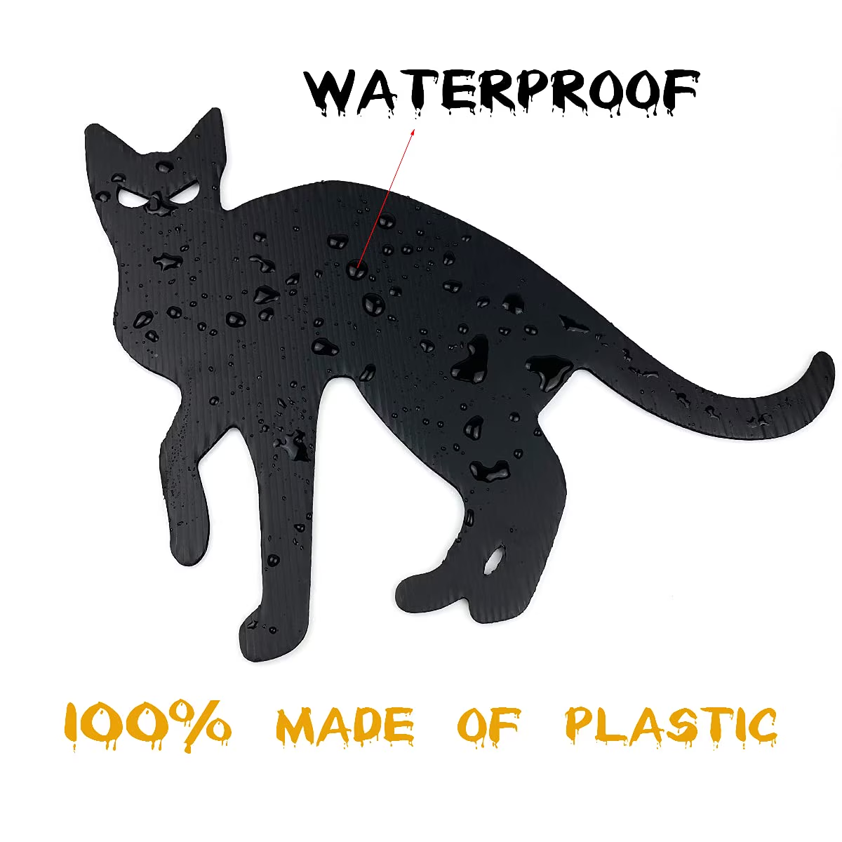 KORALAKIRI 6 pack Halloween Decorations Outdoor, Black Cat with Reflective Eyes for Garden Lawn,Halloween Yard Signs Stakes Scare Cat for Outdoor