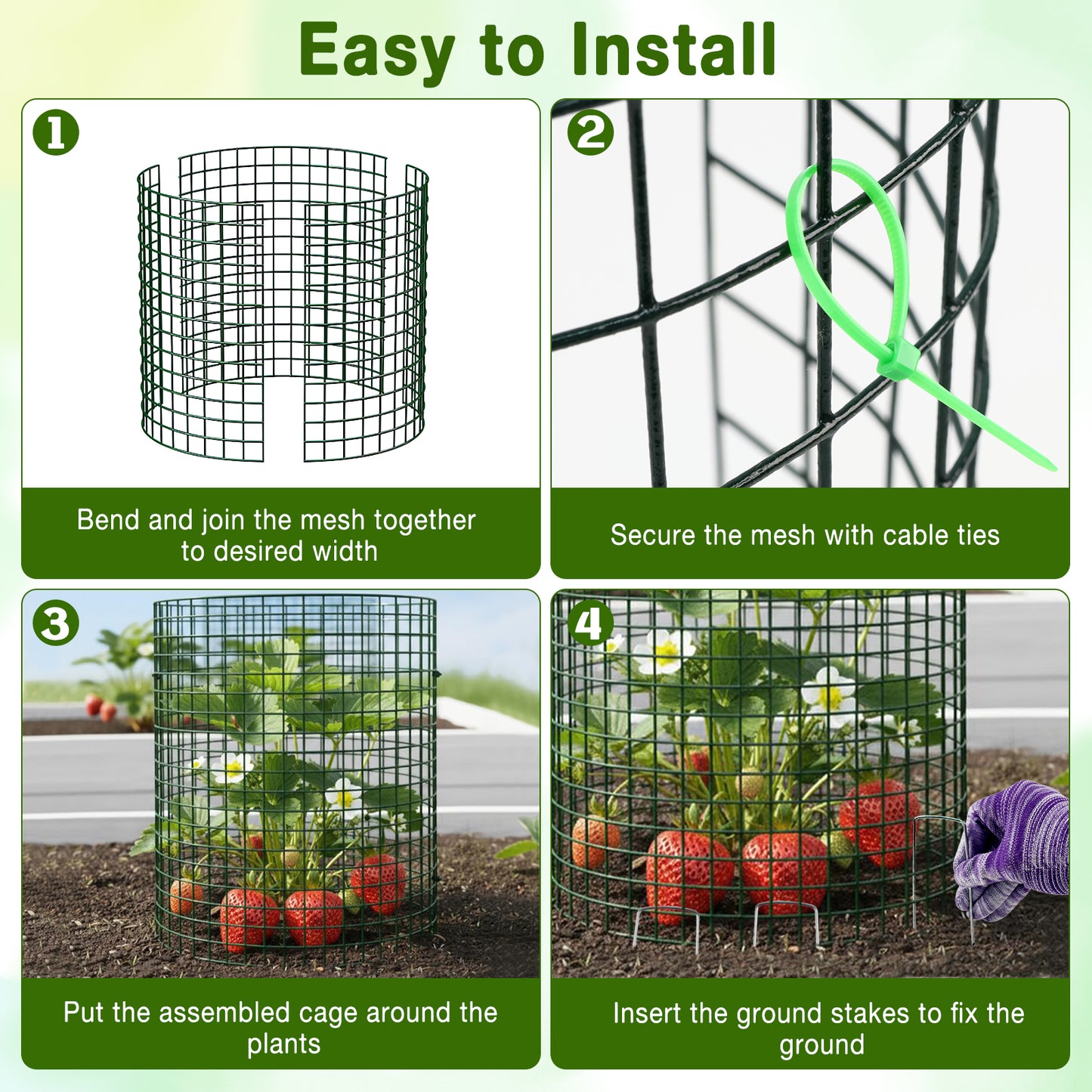 KORALAKIRI Plant Protector from Animals, Plant Cages for Outdoor Plants, Metal Wire Mesh Garden Protection Animal Barrier to Keep Flower Vegetables from Rabbit Chicken