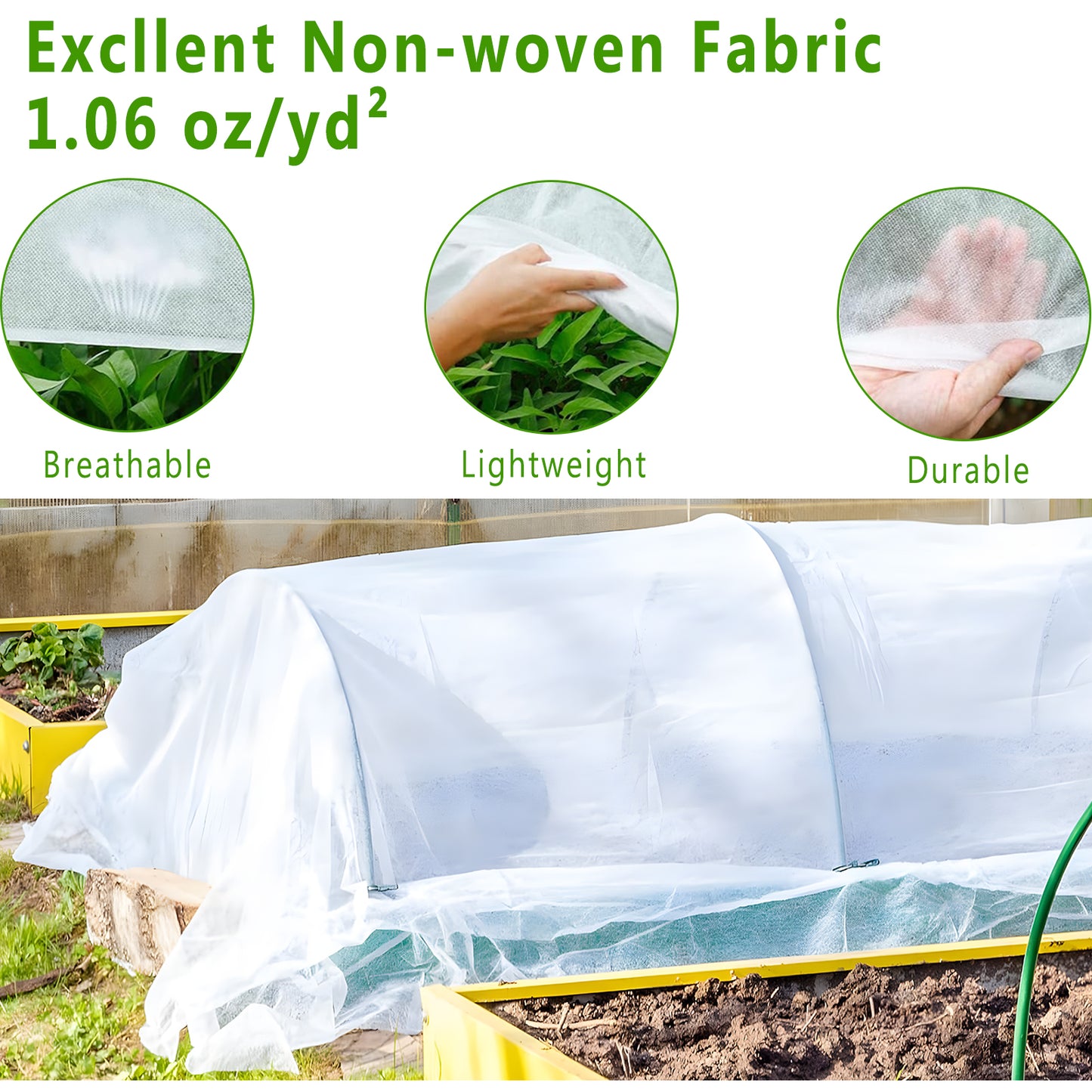 KORALAKIRI Plant Covers Freeze Protection, 10x33FT Reusable Thickened Winter Floating Row Covers, Frost Cloth Blanket Shade Cloth Garden Fabric for Raised Beds Vegetables Insect