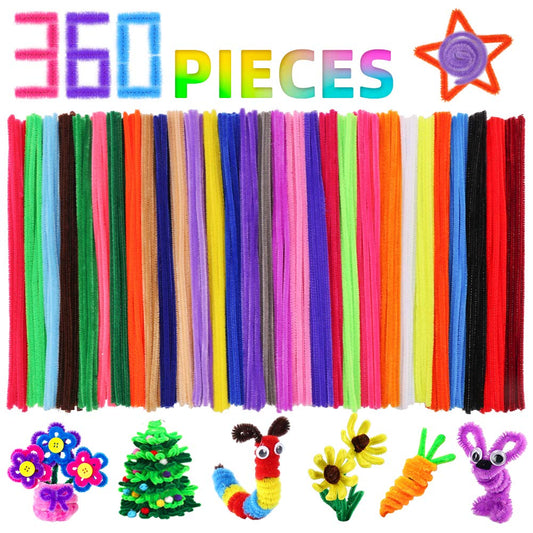 CandWuom Pipe Cleaners Craft Chenille Stems, 360 Pieces 30 Assorted Colors for Crafting DIY Arts Projects Decorations