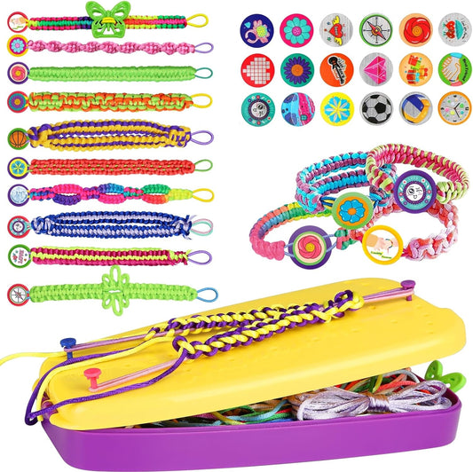 CandWuom Friendship Bracelet Making Kit, Bracelet Kit for Girls, Jewelry Bracelet Kit, Portable DIY Knitting for Kids, Best Gifts Ideas for Kids Age 7 8 9 10 11 12 Year Old (Yellow)