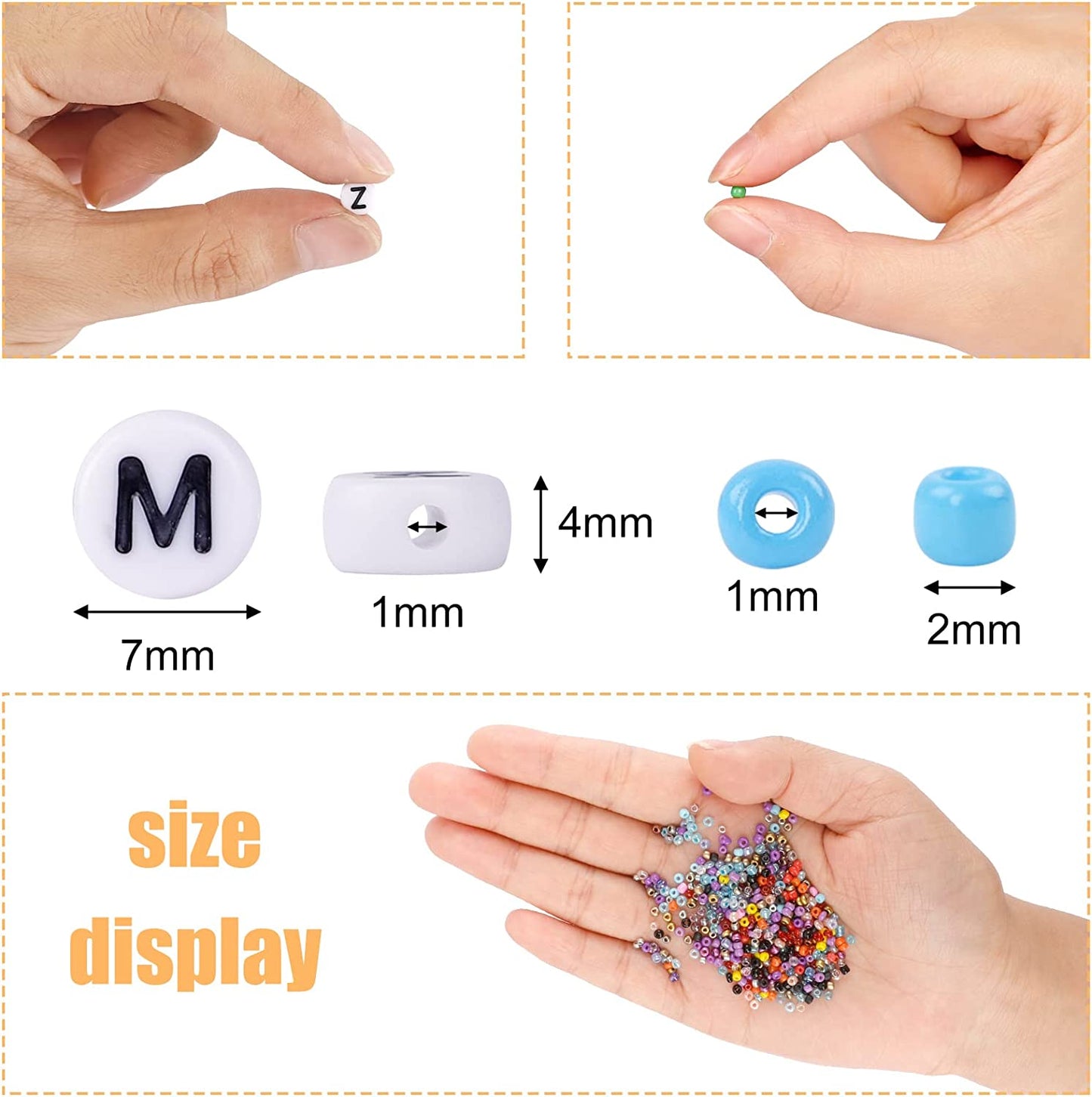 CandWuom 40000+ 2mm Glass Seed Beads for Bracelet Jewelry Making Kit, 48 Colors Glass Beads Kit for Teen Girl Gifts, Small Seed Beads for Necklace Ring Making Kit with Pendants