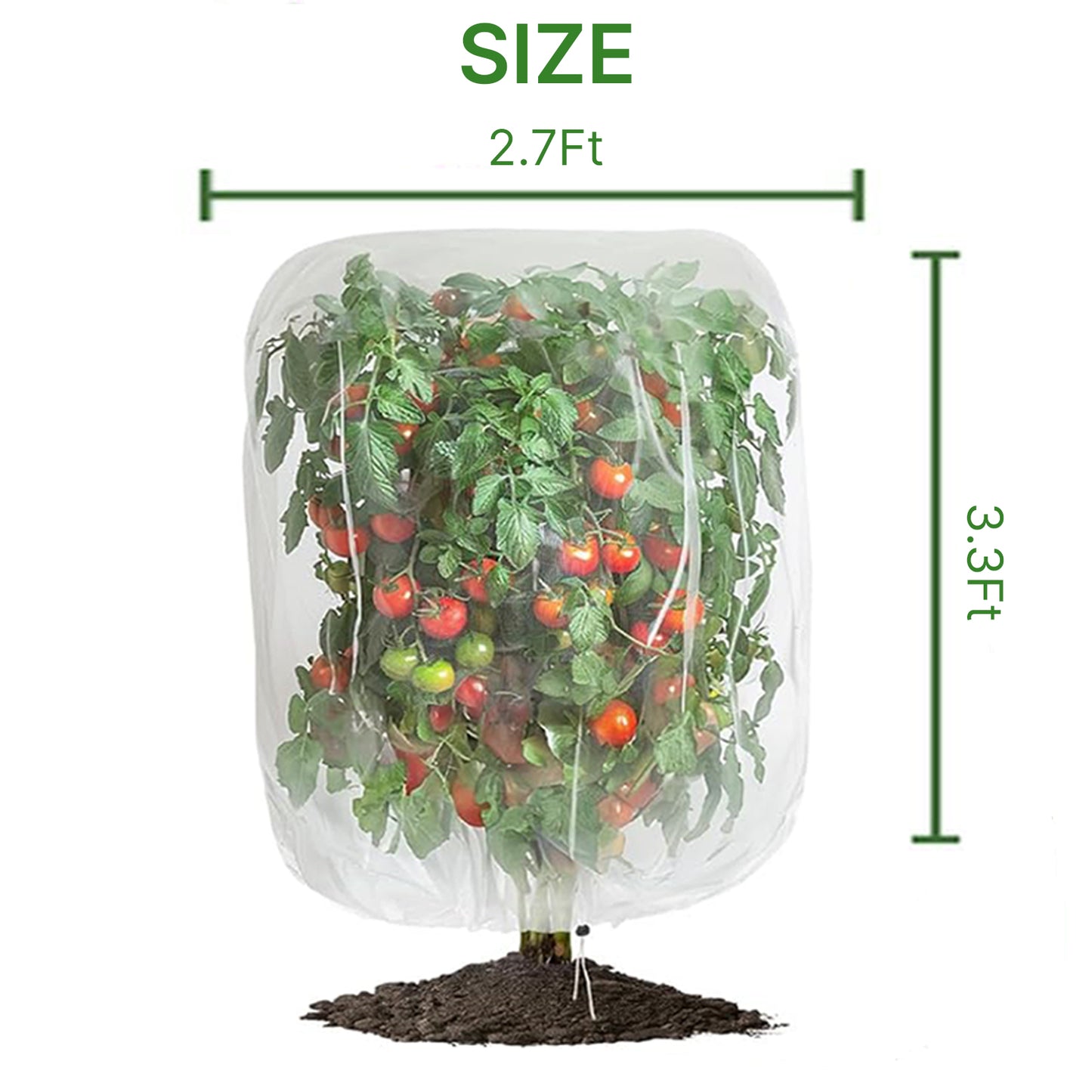 KORALAKIRI 4 Pack Garden Netting with Drawstring, 3.3 Ft x 2.7 Ft Bird Insect Net for Tomatoes Fruit Trees