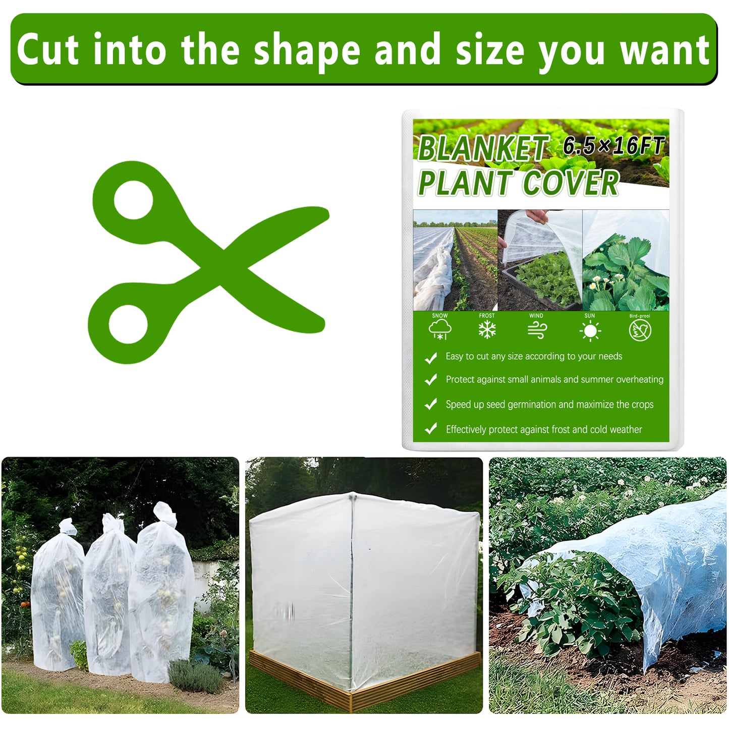 KORALAKIRI Plant Covers Freeze Protection, 6.5x16FT Frost Cloth Plant Freeze Protection, Reusable Winter Floating Row Covers for Raised Beds Vegetables Insect