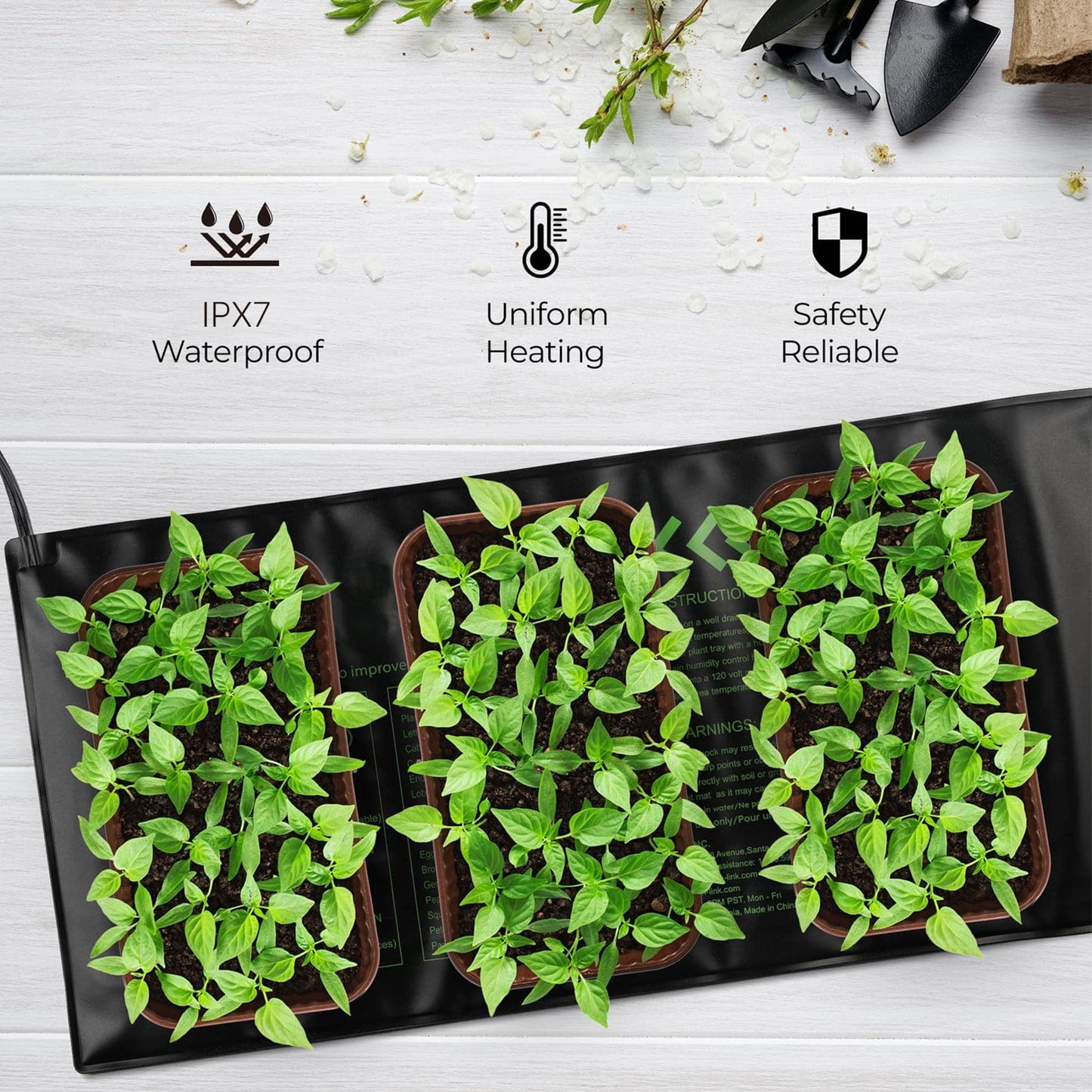 KORALAKIRI Seedling Heat Mat, Durable Warm Hydroponic Heating Pad Waterproof 10" x 20.75" - 2 Pack for Seed Starting Greenhouse and Germination