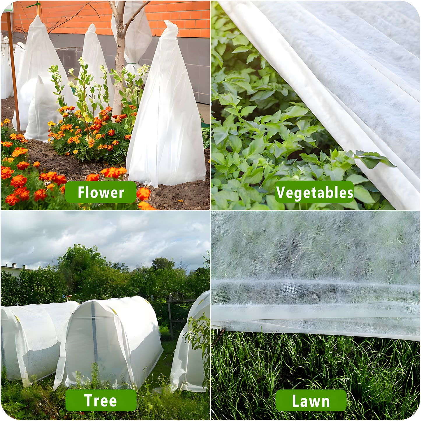 KORALAKIRI Plant Covers Freeze Protection, 10x33FT Reusable Thickened Winter Floating Row Covers, Frost Cloth Blanket Shade Cloth Garden Fabric for Raised Beds Vegetables Insect