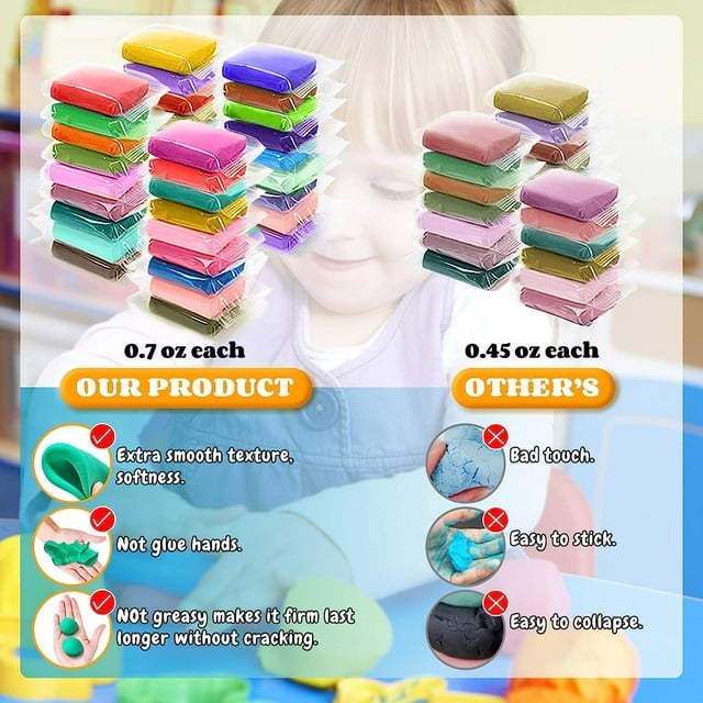 CandWuom Modeling Magic Clay Kit - 36 Colors Air Dry Clay for Kids, Soft & Ultra Light Molding Clay, Art Crafts Best Gift for Boys & Girls Age 3-12