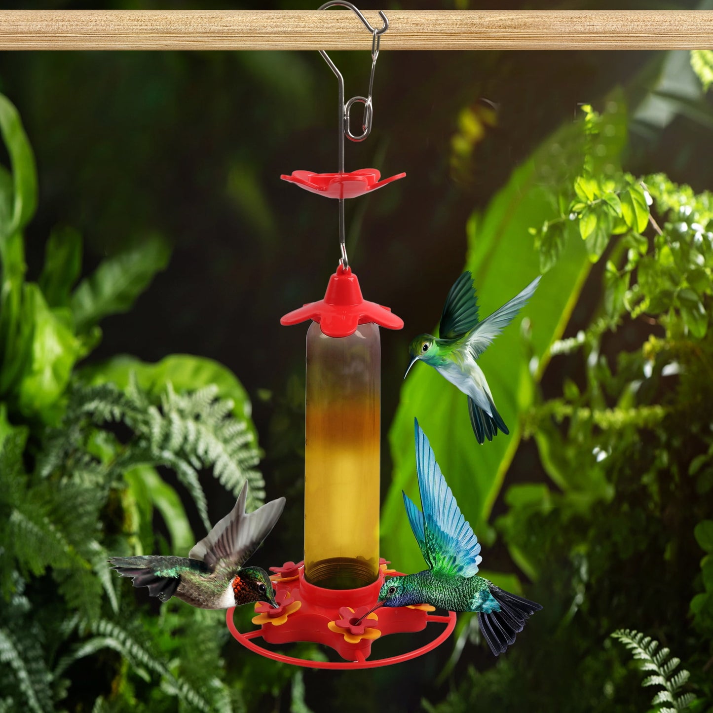 KORALAKIRI Hummingbird Feeders, Hummingbird Feeder for Outdoors Hanging ant and Bee Proof, Plastic Humming Birds Feeders for Outside