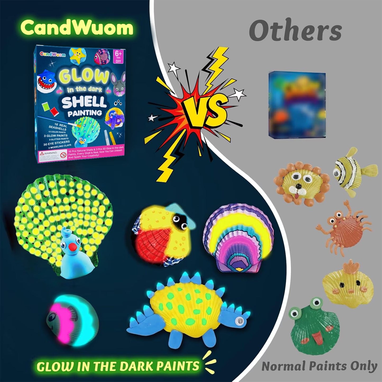 Shell Painting DIY Crafts for Kids Ages 4-12, Mixed Seashells for Painting, Arts and Crafts, Painting Crafts for Boys&Girls, Kids Crafts Birthday Easter Gifts