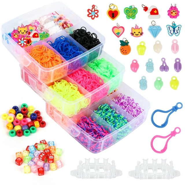 CandWuom 5000+ Rubber Band Bracelet Making Kit, Loom Rubber Bands Refill Set, Friendship Bracelets Making Kit Gifts for Girls Ages 8-12