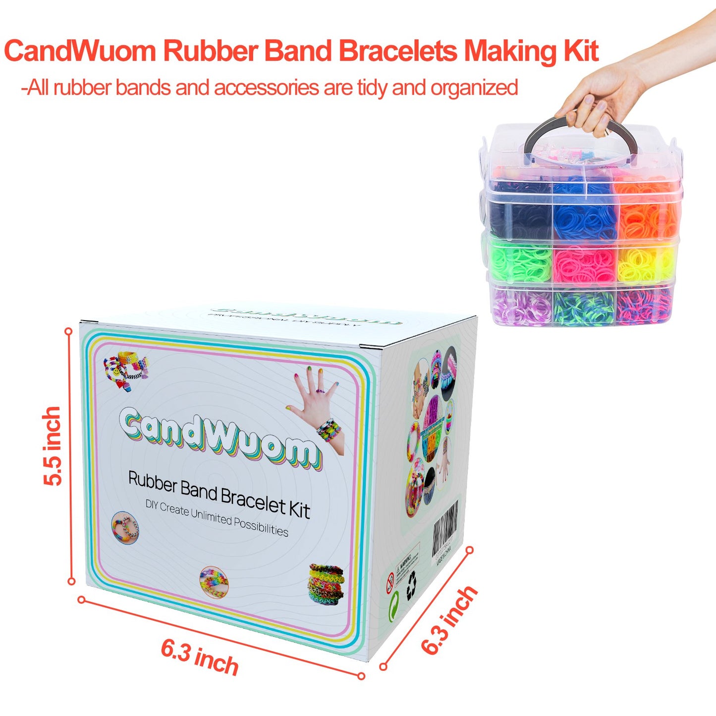 CandWuom 5000+ Rubber Bracelet Making Kit for Kids, Refill Loom Set, Friendship Bracelets Kits, Birthday Gift for Girls Ages 6+