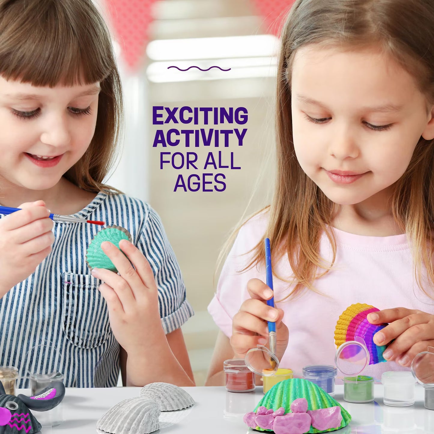 Shell Painting DIY Crafts for Kids Ages 4-12, Mixed Seashells for Painting, Arts and Crafts, Painting Crafts for Boys&Girls, Kids Crafts Birthday Easter Gifts
