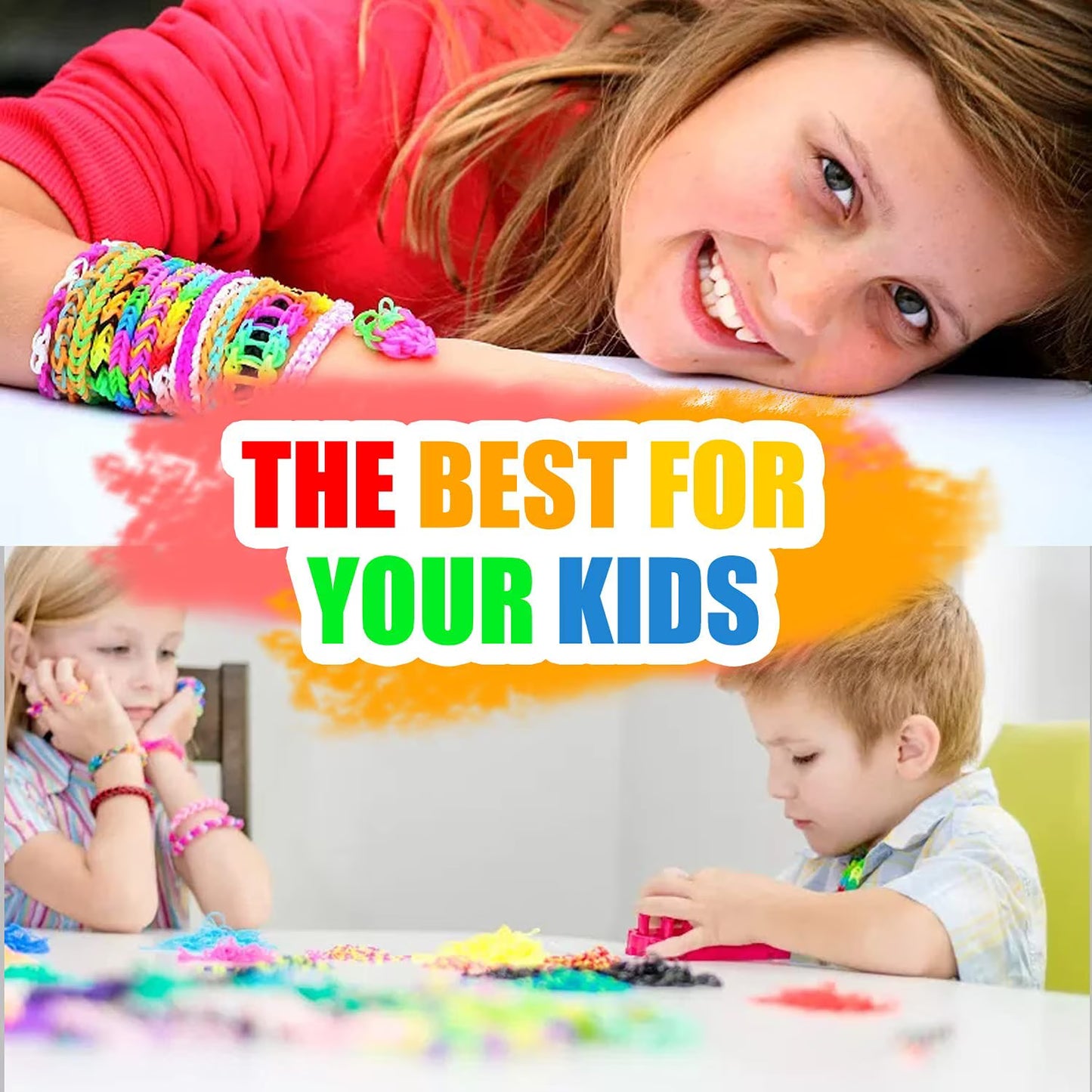 CandWuom 1800+ Rubber Bracelet Making Kit, Friendship Bracelets Making Kit,Gifts for Girls Ages 8-12