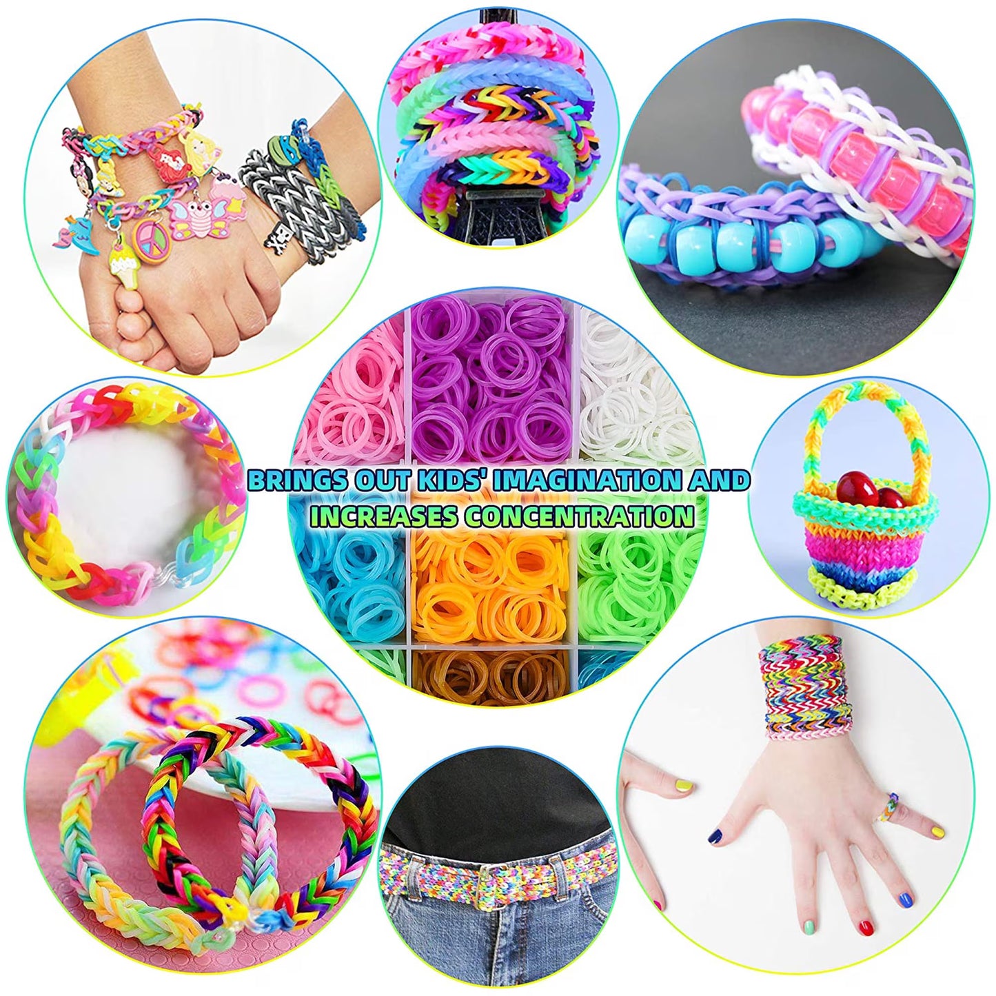 CandWuom 5000+ Rubber Bracelet Making Kit for Kids, Refill Loom Set, Friendship Bracelets Kits, Birthday Gift for Girls Ages 6+