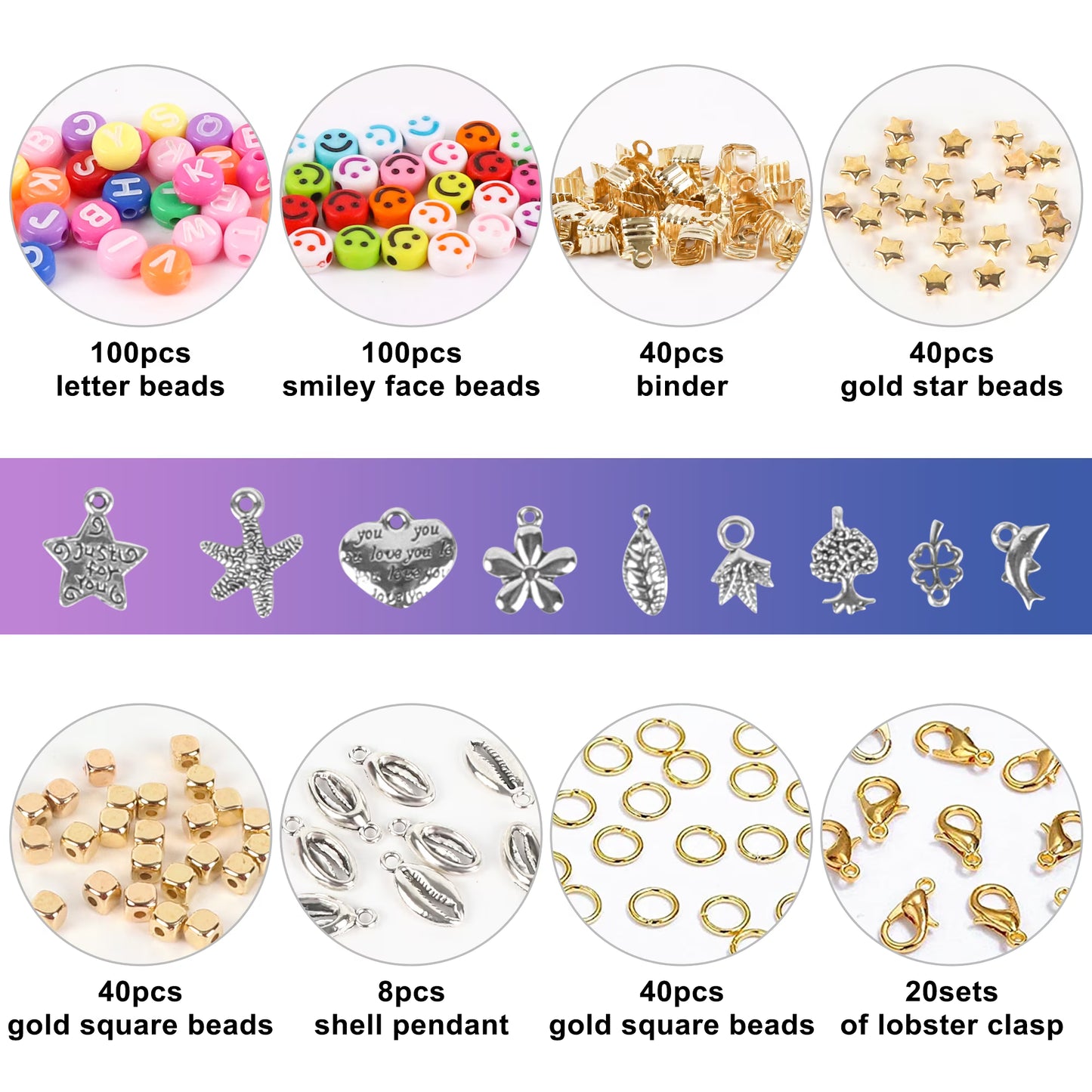 West Bay 24 Colors Clay Beads for Bracelet Making Kit for Girls 8-12, Flat Polymer Heishi Beads Set, Letter Beads for Girls Jewelry Making Crafts