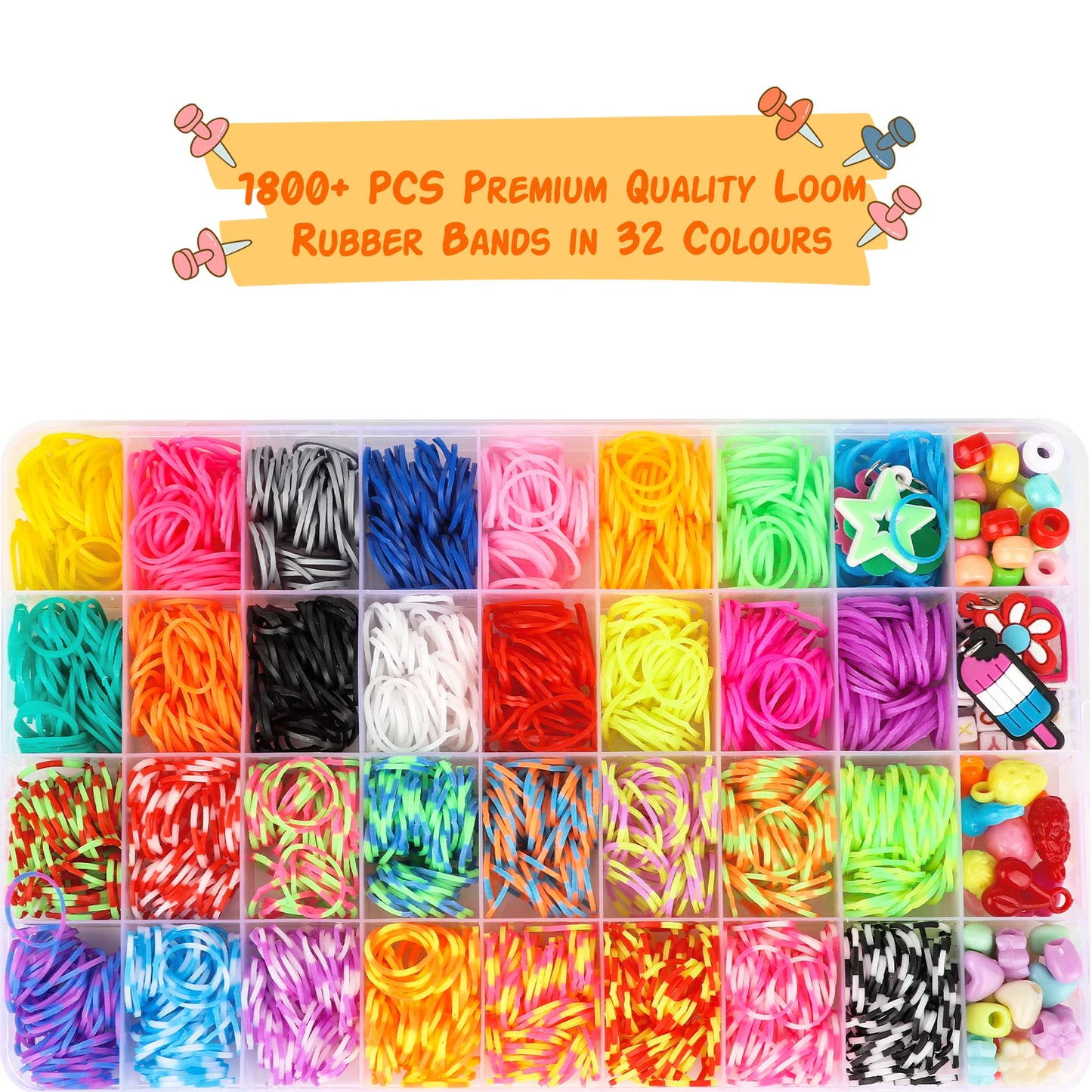 CandWuom 1800+ Rubber Bracelet Making Kit, Friendship Bracelets Making Kit,Gifts for Girls Ages 8-12