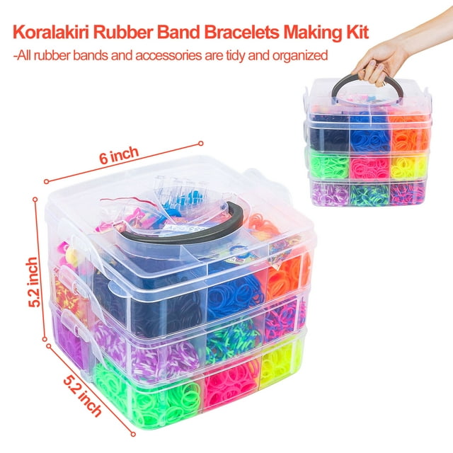 CandWuom 5000+ Rubber Band Bracelet Making Kit, Loom Rubber Bands Refill Set, Friendship Bracelets Making Kit Gifts for Girls Ages 8-12