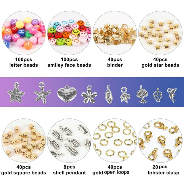Koralakiri 24 Colors Clay Beads for Bracelet Making Kit for Girls 8-12 Gifts, Polymer Heishi Beads, Letter Beads for Girls Jewelry Making Crafts